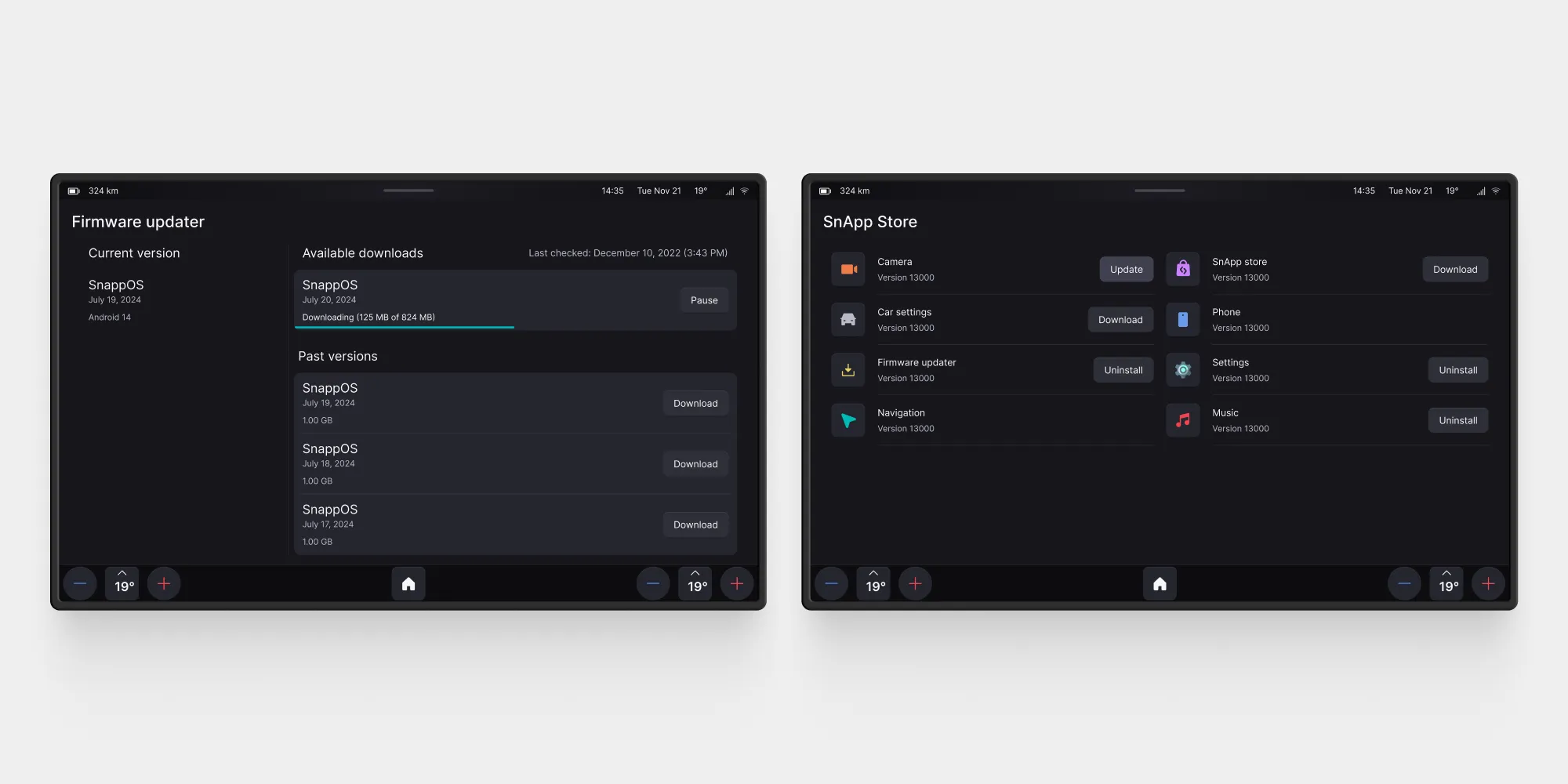 What our firmware updater and app store look like
