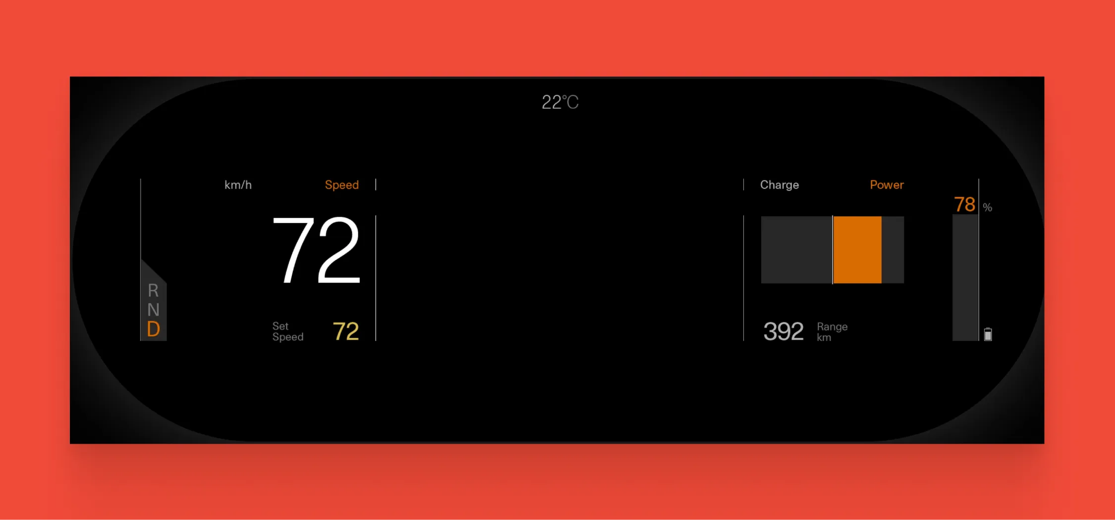 Polestar does a great job at only showing the necessary information in the instrument cluster