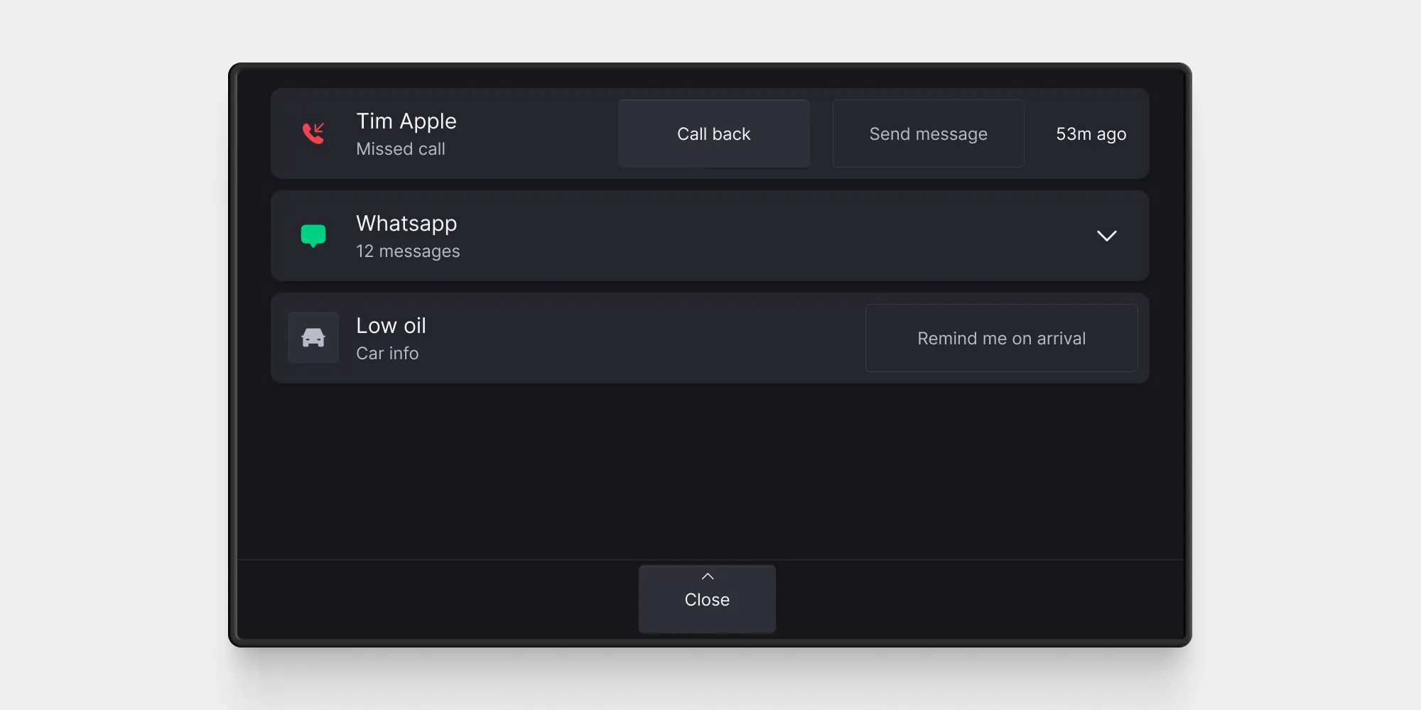 The notification center