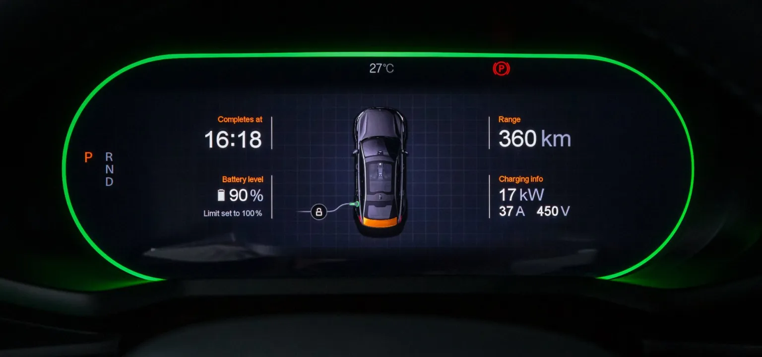 The Polestar 2 has a different charging display if the driver is outside of the car