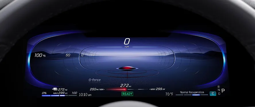 The G-Force meter in the Mercedes EQS