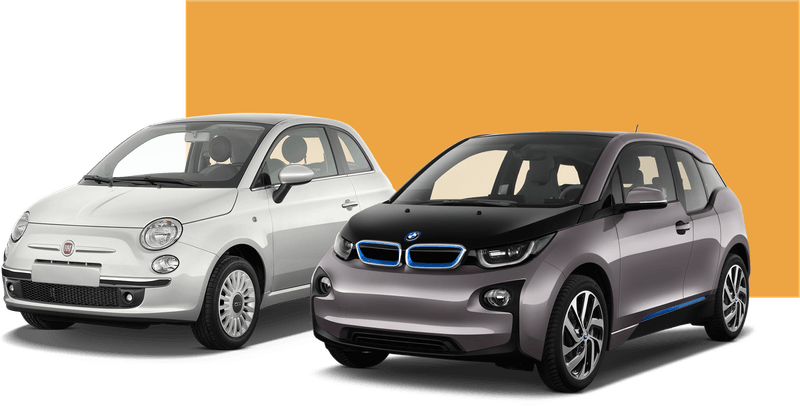 The Fiat 500 and BMW i3