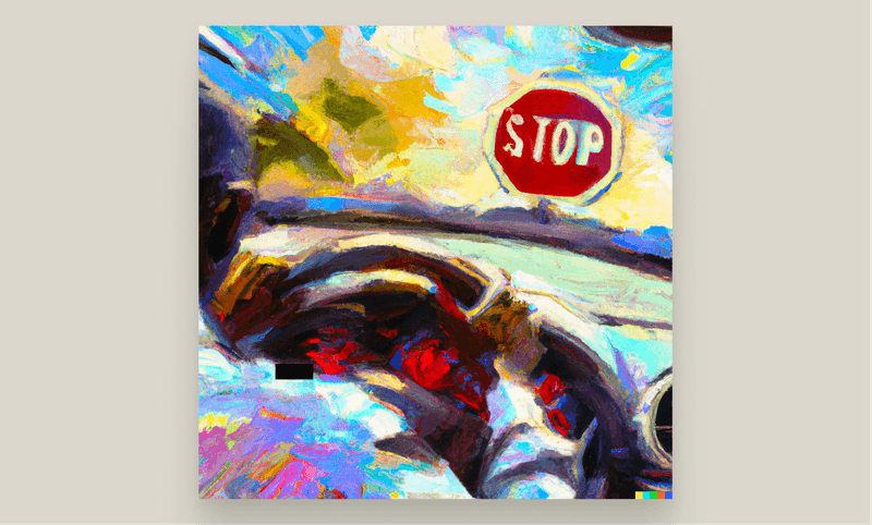 Thinking of a stop sign in expressionist style (DALL·E 2)
