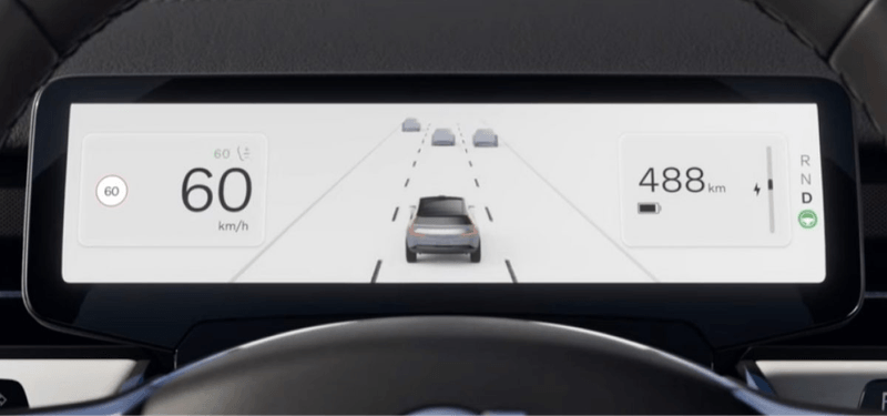 The instrument cluster of the 2024 Volvo EX90