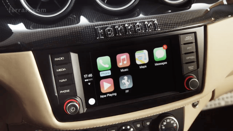 The Ferrari FF was one of the first cars with CarPlay