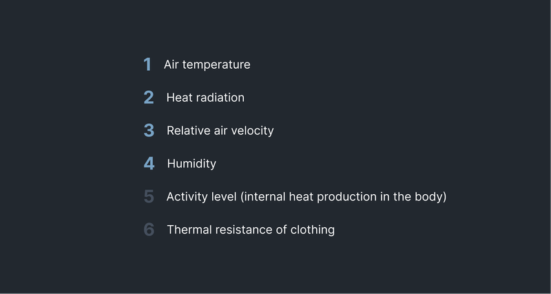 The four environmental factors that can be controlled by the car