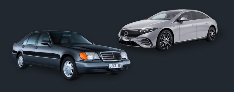 The W140 S-Class and the EQS