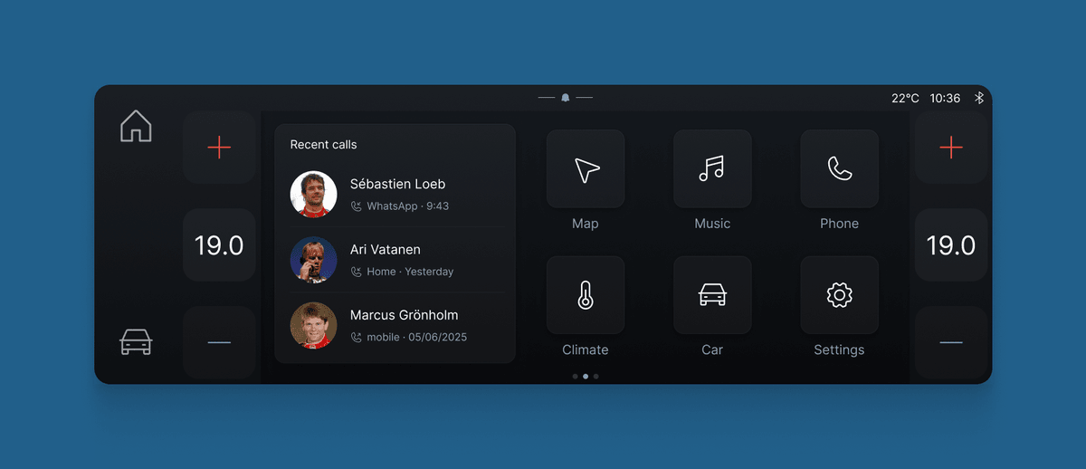 The home screen could have more elaborate widgets, such as for phone calls