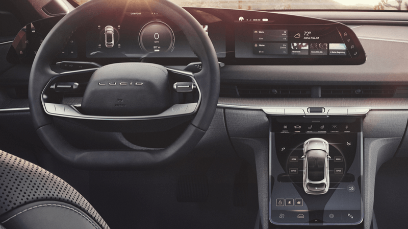 The infotainment system of the Lucid Air