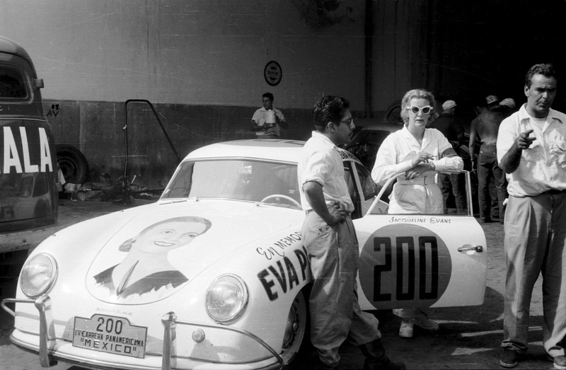 Evans next to her Porsche 356